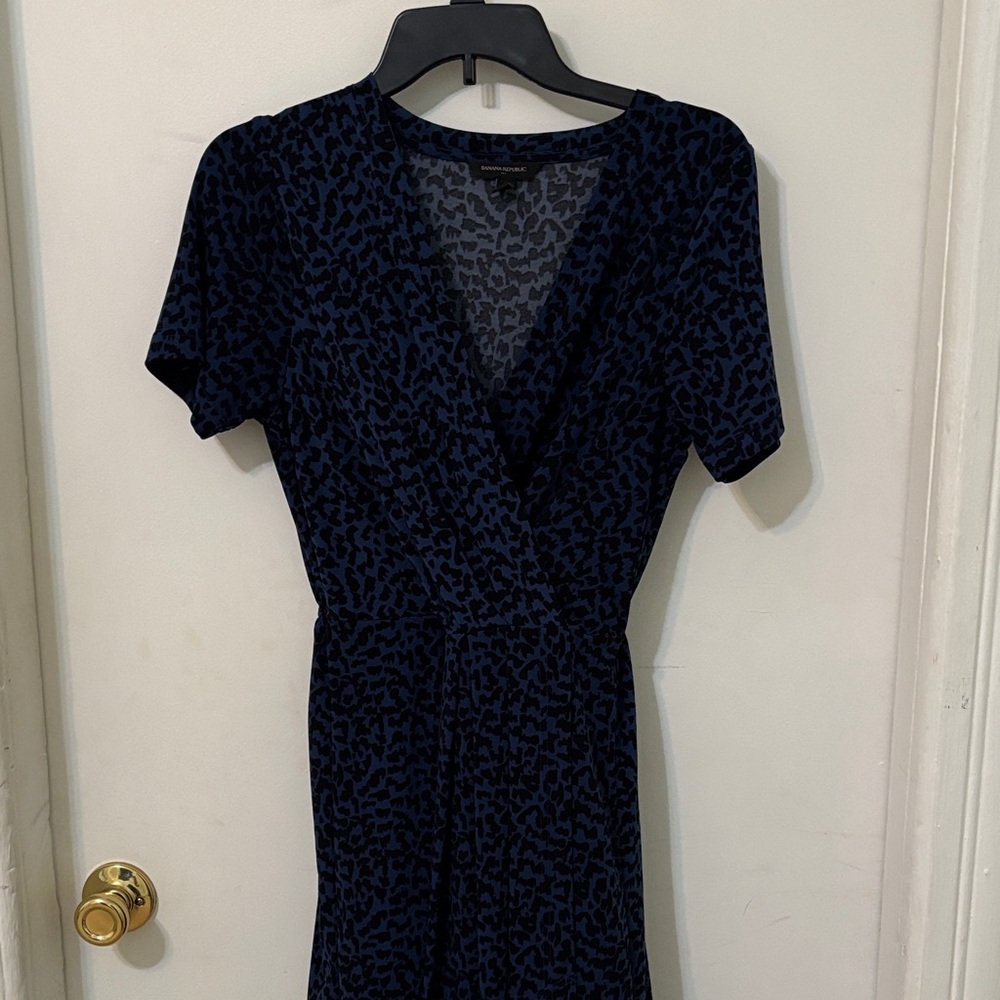 Black and Blue Leopard Print Dress